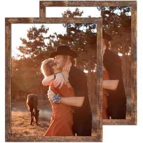 16x20 inch Rustic Poster Frame | Polished Plexiglass. Hanging Hardware Included, 2 Pack