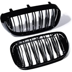 Astra Depot Compatible with BMW G11 G12 7 Series 2016-2018 M Style Front Bumper Kidney Grille Grill 740i 750i (Dual Slat, Glossy Black)