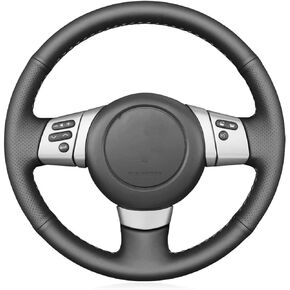 Car Custom Fit Black Genuine Leather Carbon Fiber Steering Wheel Cover for Toyota FJ Cruiser 2007 2008 2009 2010 2011 2012 2013 2014 OEM Interior Parts Accessories