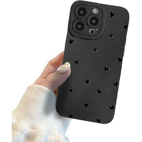 Compatible for iPhone 14 Case, Black Cute Wave Ripple Case Design for Women Girls, Soft TPU Slim Profile, Anti-Slip Shockproof Protective Phone Cover for iPhone 14
