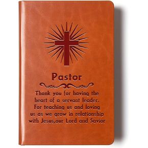 Pastor Appreciation Gifts Leather Notebook Pastor Father Day Gift for Religious Congregation Church Pastors Youth Pastor Anniversary Birthday(Pastor)