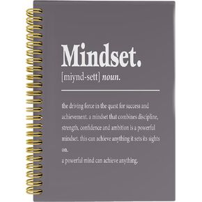 مجلة دفاتر الملاحظات الملهمة Mindset - دفتر ملاحظات مضاد للقلق، دفتر ملاحظات حلزوني ملهم مقاس 5.5 × 8.3 بوصة مع 164 صفحة، لوازم المدرسة الجامعية (أصفر)