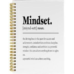 Mindset Inspirational Notebooks Journal - Anti Anxiety Notebook, 5.5×8.3 Inch Inspirational Spiral Bound Notebook with 164 Pages, College School Supplies(Tawny)