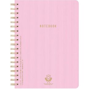 DesignWorks Ink TEXTURED PAPER COVER TWIN WIRE A5 CREST NOTEBOOK - LILAC