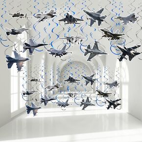 26 Pieces Airplane Hanging Swirl Decoration Hanging Swirls Supplies Cool Plane Hanging Swirl Streamers Aircraft Ceiling Streamer for Kids Birthday Baby Shower Party