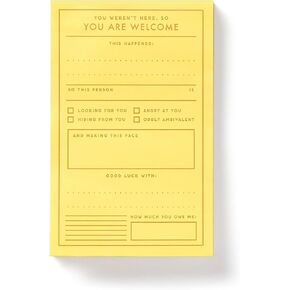 Brass Monkey You Are Welcome Memo Pad – Vintage-Inspired Message Note Pad, Includes 75 Pages of the Same Design – Measures 3.5" x 5.5"