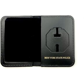 Perfect Fit Shield Wallets New York State Police Badge and ID Case Leather Black NYSP (Cutout PF 26)