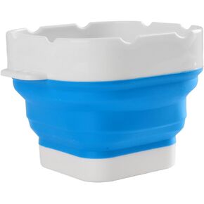 Paint Brush Washer,Collapsible Portable Silicone Paint Brush Washing Bucket Painting Brush Cleaning Water Cup Paint Brush Basin Cleaner for Acrylic Watercolor Painting (Blue)