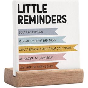 Encouragement Gifts for Women Little Reminders Desk Sign - Mental Health Gifts Dorm Decor for College Girls Positive Gifts Inspirational Decor Motivational Plaque Cheer Up Presents Uplifting Gifts