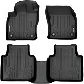 SMARTLINER Custom Fit Floor Mats 2 Row Liner Set Black Compatible with 2018-2023 Volkswagen Tiguan - All Models