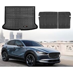 Custom for 2020-2024 Mazda CX-30 Cargo Trunk Liner and Rear Seat Backrest Mat CX30 Accessories All Weather TPE Rubber Protector Mat (Fit FWD AWD All Model)