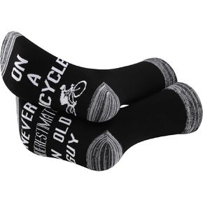 G2TUP 1 Pair Bicycle Lover Gift Never Underestimate An Old Guy On A Bicycle Socks Cycling Socks Biker Rider Gift Cyclist Sock