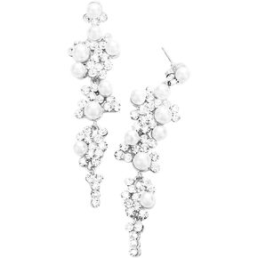 Rosemarie Collections Women's Stunning Crystal Rhinestone Statement Bubble Dangle Earrings, 3.25"