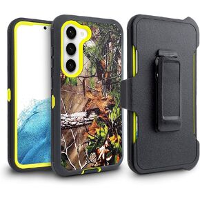 Customerfirst Compatible with Samsung Galaxy S23 5G Case, with Belt Clip Holster Heavy Duty Rugged Shockproof Full Body Protection Kickstand Cover with Built in Screen Protector (Black)