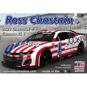Salvinos JR Ross Chastain 2023 Jockey Patriotic 1:24 Scale Adult Plastic Model Car Kit
