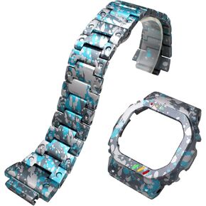 حزام ساعة معدني وحافظة ساعة لـ Casio لـ G-shock DW-5600 GW-B5600 GWX/GB-5600 DW-5000 5025 5030 5035 حزام سوار رجالي مع إطار ساعة ألومنيوم خفيف الوزن