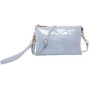 Jen & Co. Riley Wristlet - High Shine Gloss - Adjustable/Detachable Strap - Vegan Leather Crossbody Handbag