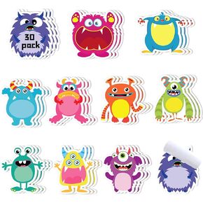 600 Sheets/30 Pads Cartoon Monster Sticky Note Cute Monsters Self Sticky Memo Pads Removable Funny Kawaii Cartoon Notepads for Kids Office School Student Classroom Goodies Rewards Tab Gifts