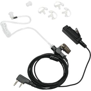 Walkie Talkie Earpiece Headset with Mic PTT for Baofeng UV-5R Kenwood Puxing Wouxun Hytera Two Way Radio 2 pin with Covert Acoustic Tube