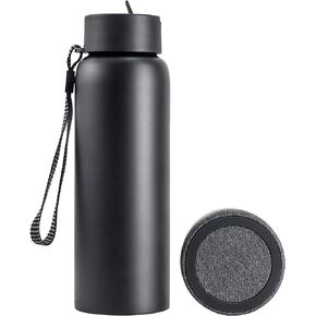 TYLT Stainless Steel Water Bottle with Bluetooth Speaker, 12-Hour Playback Time, Hydration Companion, Outdoor Adventure Gear, Travel Essential (Black, 24 oz)