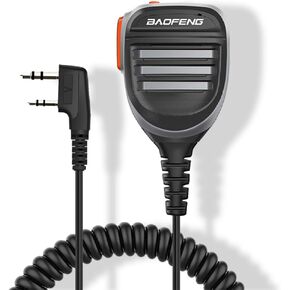 BAOFENG BF-F8HP Microphone Speaker Handheld Mic Waterproof Upgrade of Original BF Mic for GMRS Ham Radio 2Pin K Mic Compatible with UV-K5 UV-82 UV-S9 Plus UV-17R P15UV