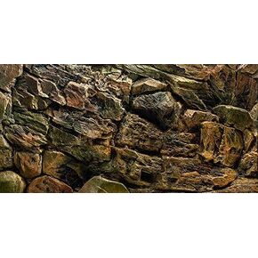 Rock Wall Aquarium Background Poster PVC Fish Tank Decor Landscape 24 36 48 72 (48" x 20"/ 122 x 50cm)