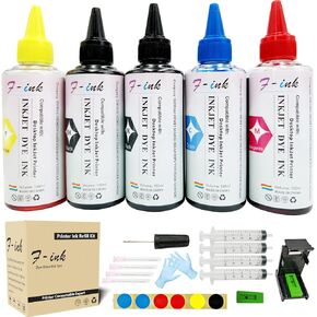 F-INK 500ml Ink Refill Kits Compatible with Hp Inkjet 67 and 67XL Ink Cartridges,Work with Envy Pro 6452 6455 6458 Envy Photo 6052 6055 6058 DeskJet 4140 4152 4155 4158 1255 2732 2752 2755 Printer