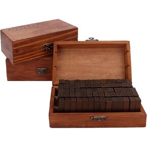 Set of 3 (Total 210 Pcs) Wooden Letter Stamps Set, Wooden Rubber Alphabet Letter Number Stamps, Ultimate Alphabet Stamps Collection, Rubber Stamps for Clay, Craft, Scrapbooking by KUKLIPJIM