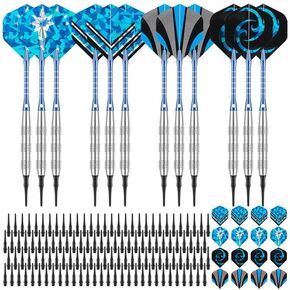 Soft Tip Darts Set 12 Pack 18 Grams Darts Soft Tip Set Professional Darts Bar Dart Plastic Tip Darts Set for Dartboard