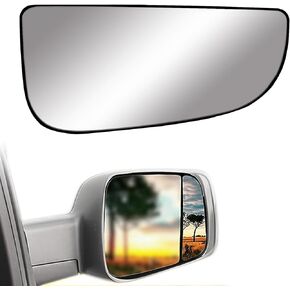 Passenger Side Lower Mirror Glass Compatible with 2009-2020 Dodge Ram 1500 2500 3500 4500 5500 Rearview Heated Convex Mirror - Lower Mirror Glass with Rear Mounting Bracket - Replace 68067730AA