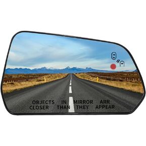 Passenger Side Mirror Replacement for Ford Mustang 2015 2016 2017- Right Side Mirror Glass, Rear View Mirrors Glass with Power Heated & Blind Spot (OEM:FR3Z-17K707-G)