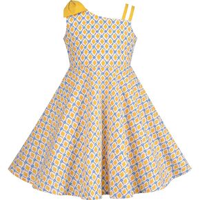 Sunny Fashion Girls Dress One Shoulder Sea Star Flower Dress Birthday Party