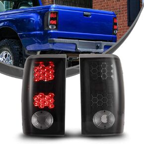 مجموعة مصابيح LED للطرق الوعرة من Nixon لعام 2001 2002 2003 2004 2005 Ford Ranger المصابيح الخلفية، مصابيح الذيل مع إشارة الانعطاف LED، مصابيح الفرامل الخلفية، جانب الركاب والسائق (عدسة شفافة)