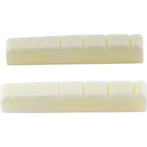 Musiclily Pro 42.95mm Slotted Guitar Bone Nut for 6-String Ibanez and PRS Electric/Acoustic Guitar, Ivory (Set of 2)