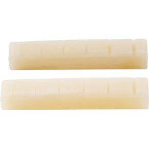 Musiclily Pro 42.95mm Slotted Guitar Bone Nut for 6-String Ibanez and PRS Electric/Acoustic Guitar, Ivory (Set of 2)