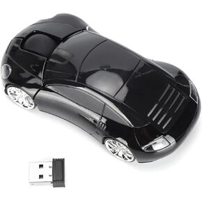 2.4G Cordless Mouse, Car Mouse Wireless Mouse with USB Receiver, Optical Positioning, Smart Power Saving, Sports Car Shaped Mouse for Laptop PC Computer Desktop