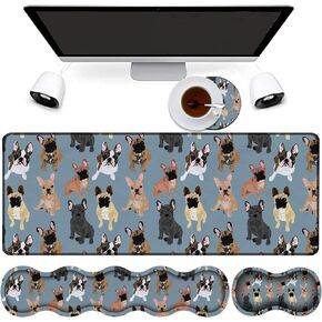 4 in 1 Mouse Pad Combo, Large Gaming Mouse Pad + Keyboard Wrist Support + Mouse Wrist Rest + Coaster, Table Pad with Stitched Edge Memory Foam Ergonomic Wrist Pad Set, Chaos Coordinator