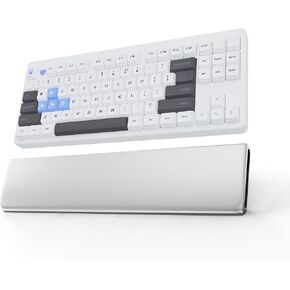Aluminum TKL Keyboard Wrist Rest, Ergonomic Aluminum Mechanical Keyboard Wrist Pad, Hard Palm Rest for Comfortable Typing (14.2in, Silver)