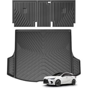 SMABEE Backrest Mats & Cargo Liner Fit for 2023 2024 Lexus RX RX350 RX350h RX500h All Weather Floor Liners Trunk Back Rest Pads TPE Anti-Slip Interior Accessories