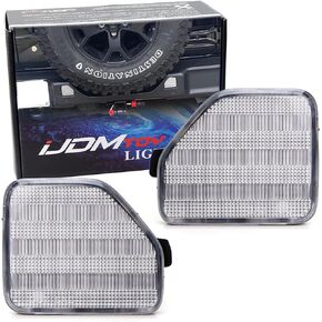 iJDMTOY OE-Spec Dark Red Lens Rear Bumper Reflector Lenses Compatible With Jeep 2018-up Wrangler JL Sahara Rubicon MOAB Trims ONLY, OE-Spec LH RH Assembly