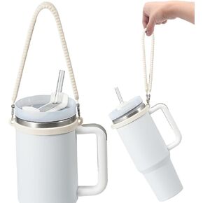 Water Bottle Handle, Silicone Water Bottle Sling, Carrier, Holder with Strap, Fits Most 8-40oz Bottles Stanley Cup Accessories