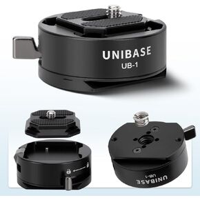Unibase Arca Type Quick Release Plate Kit, Quick Switch Auto Lock Square QR Camera Mount Plate Compatible with Peak Design Capture Camera Clip DJI Ronin RS3 Pro, 1/4" 3/8" Thread for Tripod Slider