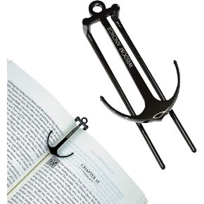 Anchor Page Holder for Hands Free Reading Book Opener Reader Gift Metal Portable Music Recipe Book Hardcovers Paperbacks Magazines Clip Accessories, Black