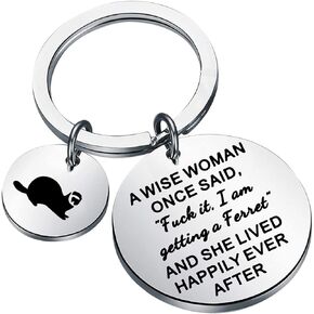 TGBJE Ferret Charm Keychain Gift For Woman Girl Ferret Lover Gift Ferret Mom Gift Ferret Jewelry Gift For Ferret Owner (Wise Ferret)