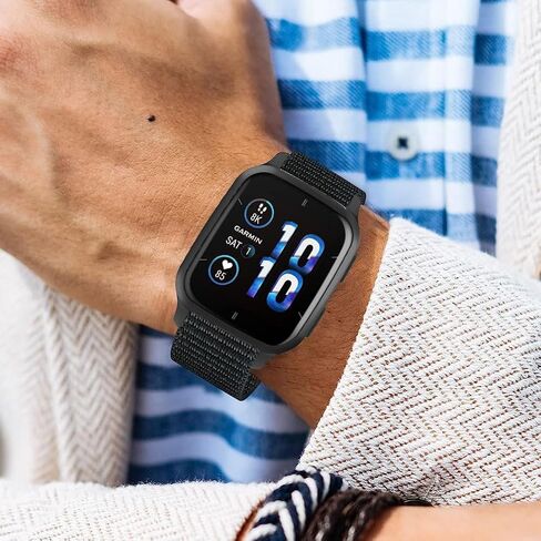 [3 عبوات] أحزمة ساعة Ginffaa من النايلون متوافقة مع Garmin Venu/Venu Sq 2/Venu Sq Music/Venu 2 Plus/Vivoactive 3/Vivomove HR Band، للنساء والرجال 20 مم أشرطة دائرية قابلة للتعديل لـ Forerunner 158/245/645/55 in Kuwait