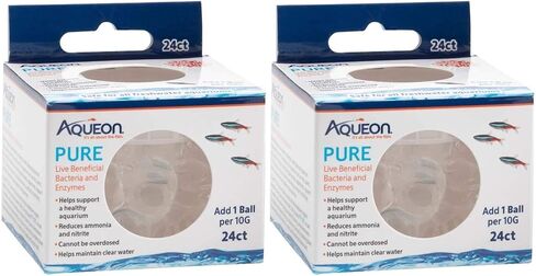 Aqueon 2 Pack of Pure Live Beneficial Bacteria and Enzymes for Aquariums, 24 Count Each, for 10 Gallon Aquariums2 in Saudi Arabia