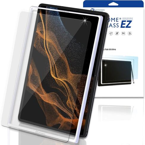 واقي شاشة DOME GLASS Whitestone EZ لجهاز Galaxy Tab S8 Ultra (14.6 بوصة) درع زجاجي مقوى بتغطية كاملة [سهل التركيب] من Whitestone لجهاز Galaxy Tab S8 Ultra - عبوة واحدة in Kuwait