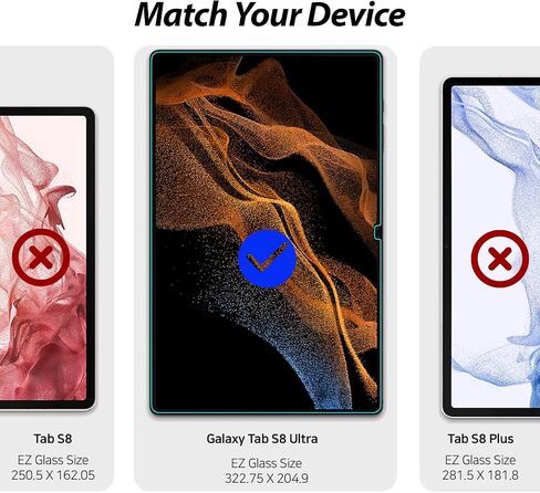 واقي شاشة DOME GLASS Whitestone EZ لجهاز Galaxy Tab S8 Ultra (14.6 بوصة) درع زجاجي مقوى بتغطية كاملة [سهل التركيب] من Whitestone لجهاز Galaxy Tab S8 Ultra - عبوة واحدة in Kuwait