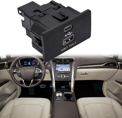 SYNC 3 Carplay USB Interface Hub USB+Type-C Module متوافق مع Ford 2016-2020، SYNC 3 الإصدار 3.4 Media Hub Type-c شحن أسرع ناقل حركة مستقر HC3Z-19A387-E in Kuwait