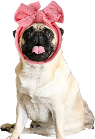 Dog Headband Stretchy Bow Headgear Dog Ear Cover Christmas Costume for Small Dog Large Dog and Cats Blue in Saudi Arabia